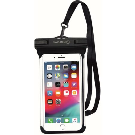 SWISSTEN vodotěsné pouzdro pro smartphone IPX8 černá