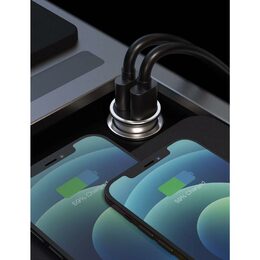SWISSTEN nabíječ USB QUICK CHARGE3.0 a USB-C POWER DELIVERY 12V/3A stříbrná
