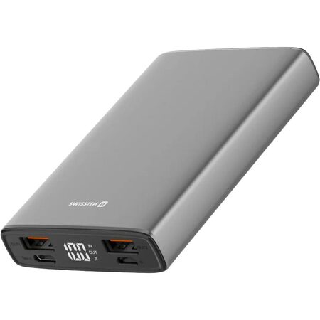SWISSTEN ALUMINIUM BODY POWER BANK 10000 mAh POWER DELIVERY šedá