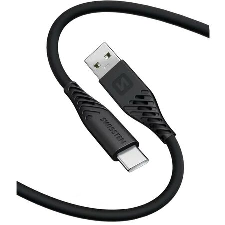 SWISSTEN kabel USB USB-C silikonový 1,5m 3A 60W černá