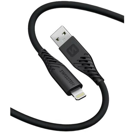 SWISSTEN kabel USB Lightning silikonový 1,5m 3A 60W černá