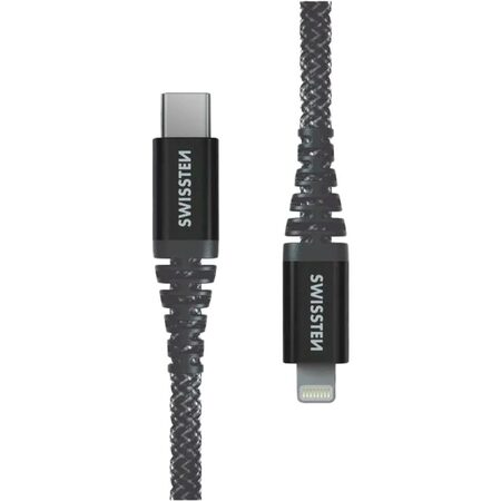 SWISSTEN kabel USB-C Lightning kevlarový 1,5m 3A 60W antracitová