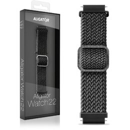 Řemínek Aligator 22AW0012, textilní 22mm - černý