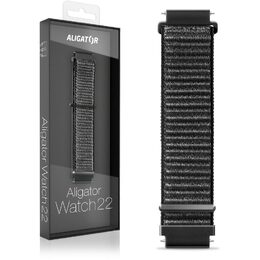 Řemínek Aligator 22AW0015, nylonový 22mm - černý