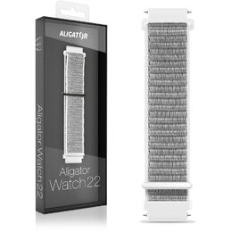 Řemínek Aligator 22AW0017, nylonový 22mm - bílý