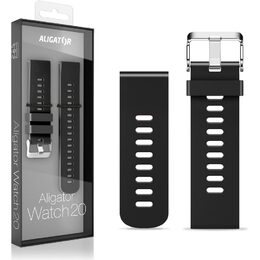 Řemínek Aligator 20AW0001, silikonový 20mm - černý