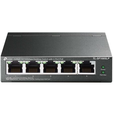 Switch TP-Link TL-SF1005LP 5x LAN, 4xPoE+, 41W, dosah 250m, kov