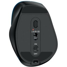Genius Ergo 9000S, Myš, bezdrátová, optická, 2400DPI, 6 tlačítek, Bluetooth, 2.4 GHz, USB, modrá