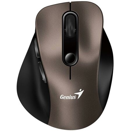 Genius Ergo 9000S, Myš, bezdrátová, optická, 2400DPI, 6 tlačítek, Bluetooth, 2.4 GHz, USB, titanová