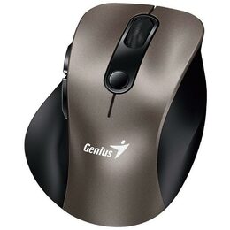 Genius Ergo 9000S, Myš, bezdrátová, optická, 2400DPI, 6 tlačítek, Bluetooth, 2.4 GHz, USB, titanová