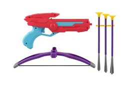 Kuše 27cm + šípy na přísavky 3ks plast růžová v krabici 33x20,5x5cm