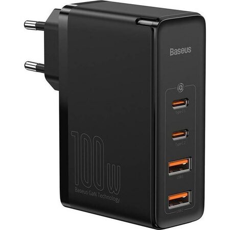 Rychlonabíječka do sítě Baseus GaN Pro Quick Charge, 2xUSB-C 2xUSB-A 100W černá