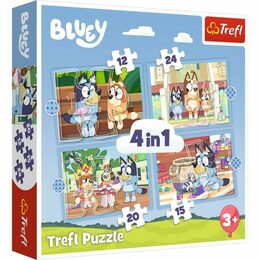 Puzzle 4v1 Bluey a jeho svět 28,5x20,5cm v krabici 28x28x6cm