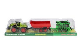 Traktor s vlekem s bránami plast 55cm na setrvačník v blistru