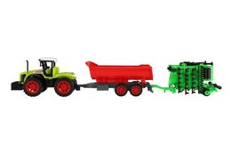 Traktor s vlekem s bránami plast 55cm na setrvačník v blistru
