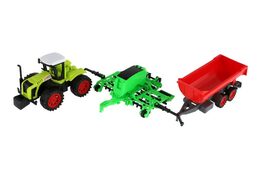 Traktor s vlekem s bránami plast 55cm na setrvačník v blistru
