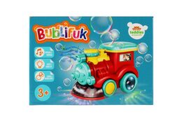 Lokomotiva bublifuk + náplň plast 18cm na baterie se zvukem se světlem v krabičce 19x14x11,5cm