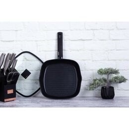 BERLINGERHAUS Pánev grilovací s titanovým povrchem a poklicí 28 cm Monaco Collection BH-7093