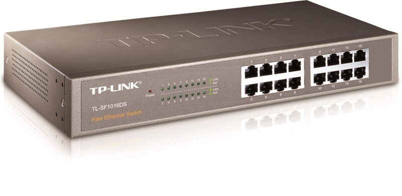 Switch TP-Link TL-SF1016DS 16x Lan, 13" rack/kov, poškozený obal