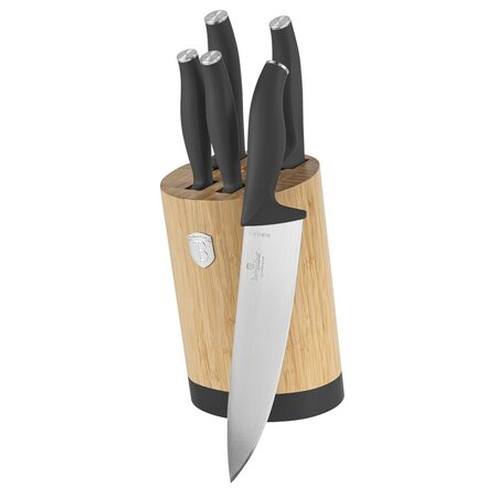 BERLINGERHAUS Sada nožů se stojanem BAMBOO 6 ks Antracit Collection BH-2672