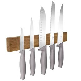 BERLINGERHAUS Sada nožů s magnetickým držákem z akátového dřeva 6 ks Taupe Collection BH-2946