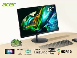 Monitor Acer SA322QAbi 31.5",LED podsvícení, IPS panel, 1ms, 300cd/m2, 1920 × 1080 Full HD, - černý