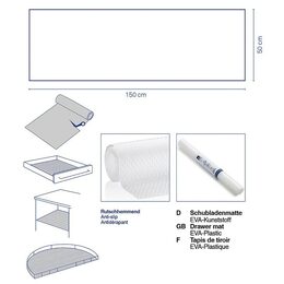 KELA Podložka do zásuvky Soletta plast tmavě šedá 150,0x50,0cm KL-11388