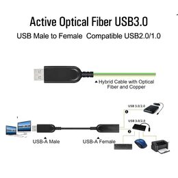 Kabel PremiumCord USB3.2 + 2.0 prodlužovací optický AOC  A/Male - A/Female 7m