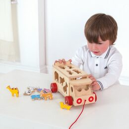 Bigjigs Toys Dřevěné auto se zvířátky - poškozený obal
