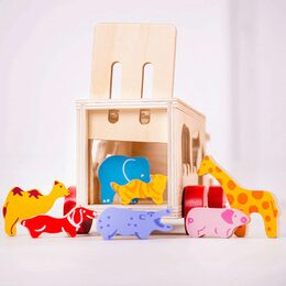 Bigjigs Toys Dřevěné auto se zvířátky - poškozený obal