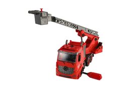 Auto hasiči šroubovací plast 36cm stříkací vodu na setrvačník na bat. se zvukem se světlem v krabici