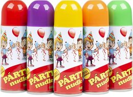 Párty nudle/špagety ve spreji 17cm 250 ml 5 barev karneval