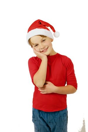 Čepice vánoční dětská látka průměr 25 cm na kartě karneval
