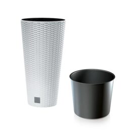 Květináč Prosperplast Rato Tubus s vkladem bílý 20 cm
