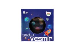 Spirála/pružina vesmír plast průměr 6,5cm 2 barvy v krabičce 7x7x7cm