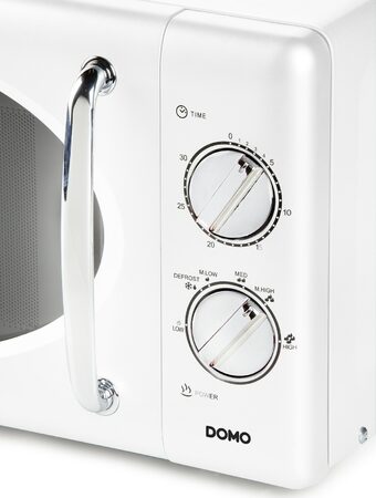 Mikrovlnná trouba retro - bílá- DOMO DO3125, Objem: 25 l, Talíř: 28,5 cm, Výkon: