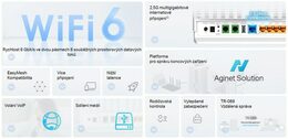 WiFi router TP-Link EX820v WiFi 6 AP AX6000, 3x GLAN, 1x 2.5GLAN, 1x 2.5GWAN, 1x RJ11 FXS1x USB, TR-069, VoIP
