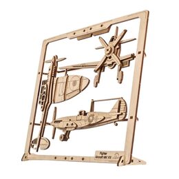 Ugears 2,5D dřevěné mechanické puzzle Stíhací letadlo