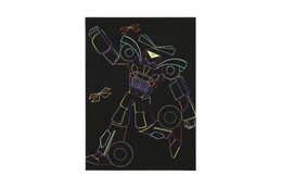 Škrabací obrázek barevný transformers 4 listy A4 20x27cm v sáčku