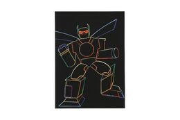Škrabací obrázek barevný transformers 4 listy A4 20x27cm v sáčku