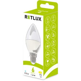 RLL 628 C37 E14 candle 6W DL D RETLUX