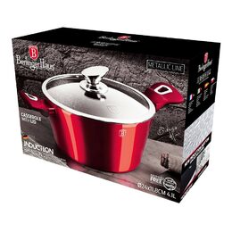BERLINGERHAUS Kastrol s mramorovým povrchem a poklicí 24 cm Burgundy Metallic Line BH-1257