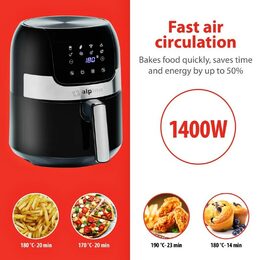 ALPINA Horkovzdušná fritéza s digitálním displejem 3,5 l, 1400 W ED-224641