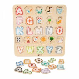 Vkládačka/Puzzle deskové obrysové abeceda dřevo 30x30cm ve fólii 24m+