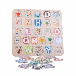 Vkládačka/Puzzle deskové obrysové abeceda dřevo 30x30cm ve fólii 24m+