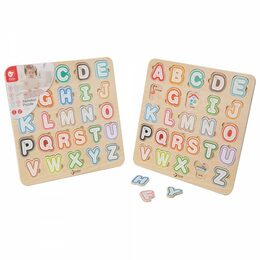 Vkládačka/Puzzle deskové obrysové abeceda dřevo 30x30cm ve fólii 24m+