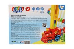 Lokomotiva/Vlak domino stavěcí plast 16cm na baterie se zvukem se světlem v krabici 33x23,5x8cm