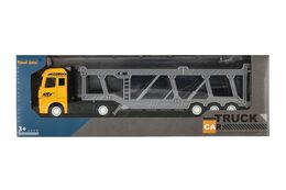 Auto kamion přepravník plast 22cm na volný chod v krabičce 26x9x4cm