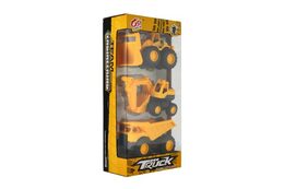 Auto stavební 3ks plast 12cm na volný chod v krabičce 14,5x30x7cm
