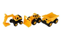 Auto stavební 3ks plast 12cm na volný chod v krabičce 14,5x30x7cm